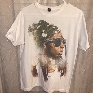 Lil Wayne The Dedication Tour Graphic T-Shirt Men's Size M White Rap Tee